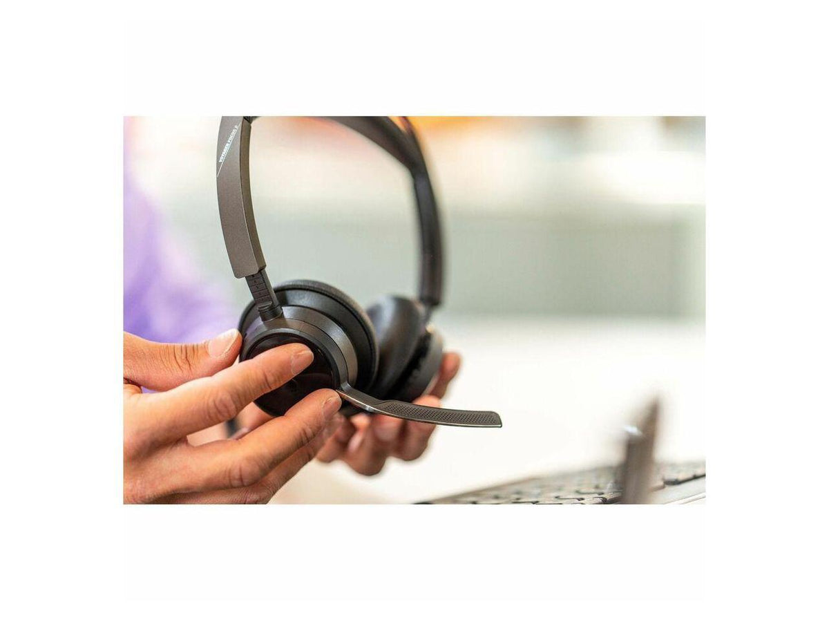 Poly Voyager Focus 2 Headset - Teams Certification - Stereo - USB Type A - Wireless - Bluetooth - 20 Hz - 20 kHz - Over-the-head, On-ear - Binaural - Ear-cup - Noise Cancelling, MEMS Tech...