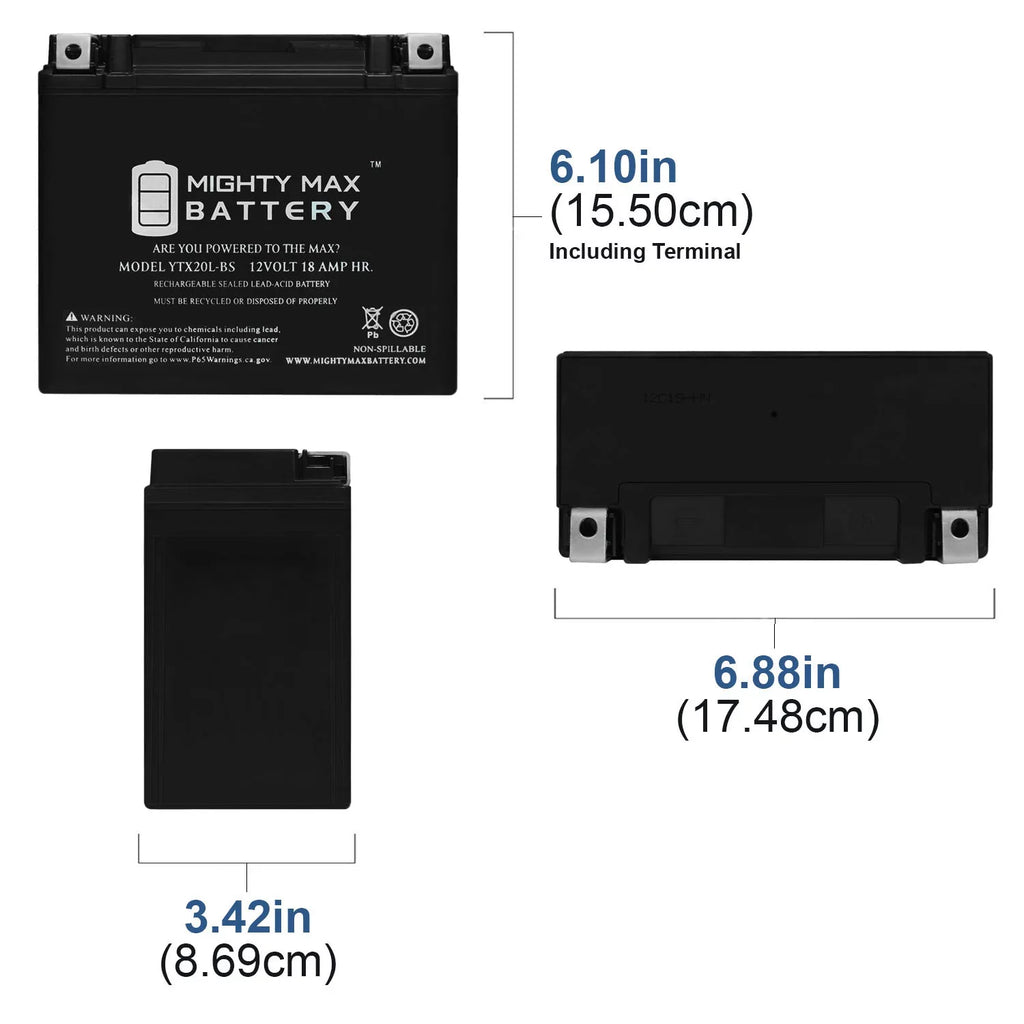 YTX20L-BS Battery for Jet Ski Honda AquaTrax JS800 Sea Doo WaveRunner