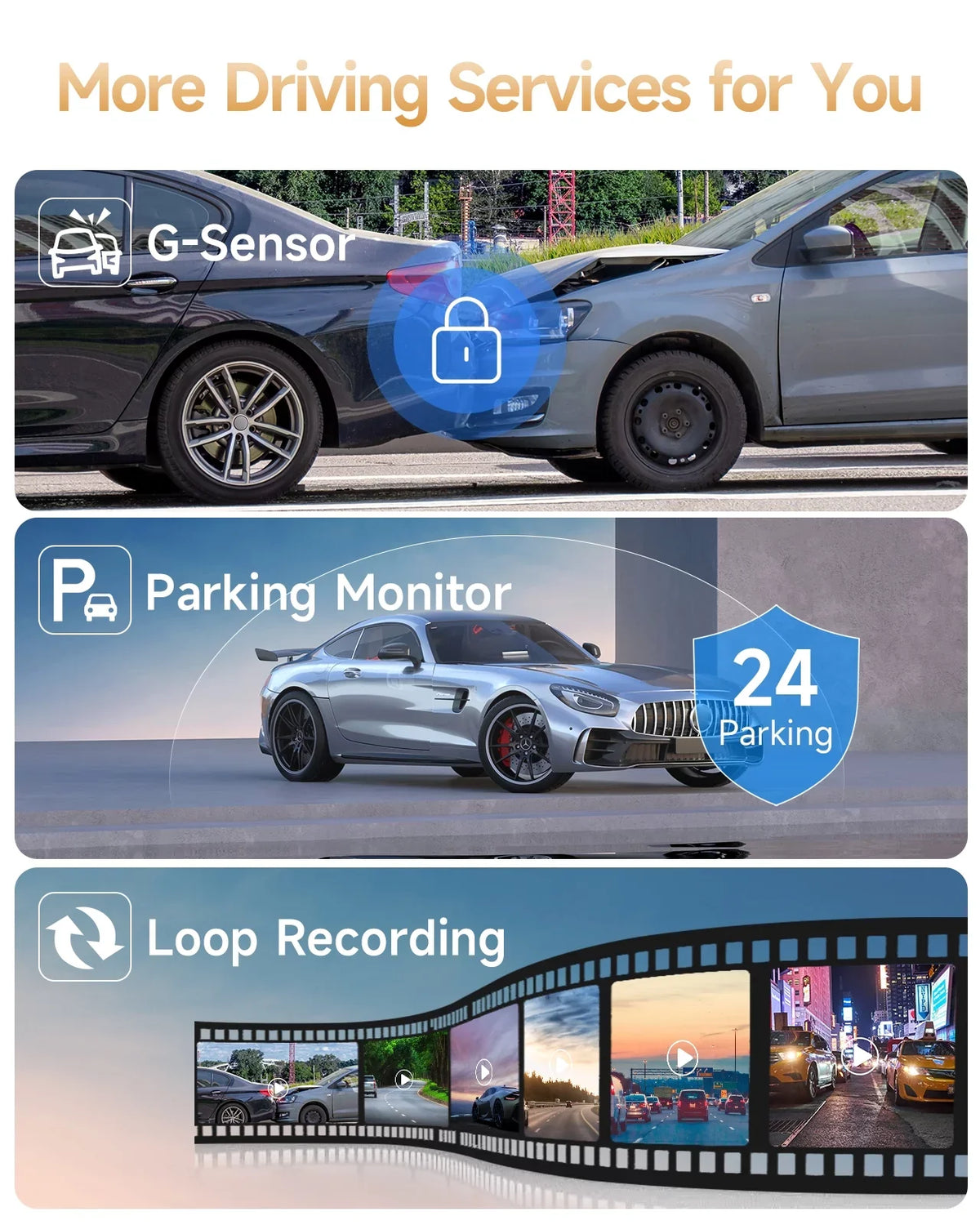 4K Dash Cam WiFi GPS,4K+1080P Front and Rear, Car Dash Camera, Dashcam with 2" LCD Monitor 170° Wide Angle, WDR, Night Vision,Parking Mode, G-Sensor,Black