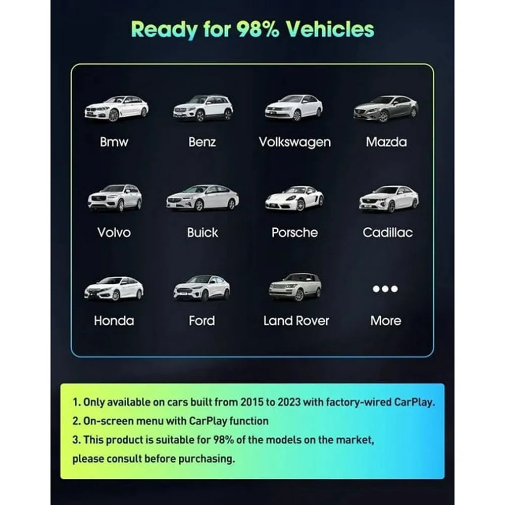 For iOS Car Auto Navigation Player Wireless Carplay Adapter Box Dongle, Black