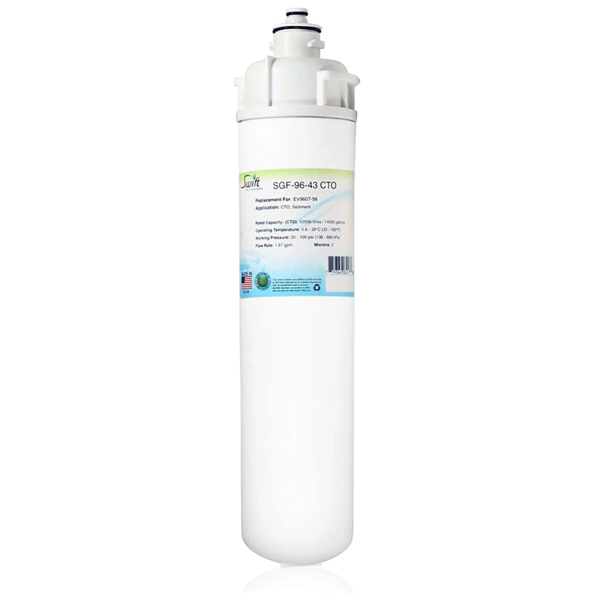 Swift Green Filters SGF-96-43 CTO Compatible Commercial Fluid Filter for EV9607-56, (Pack of 2)