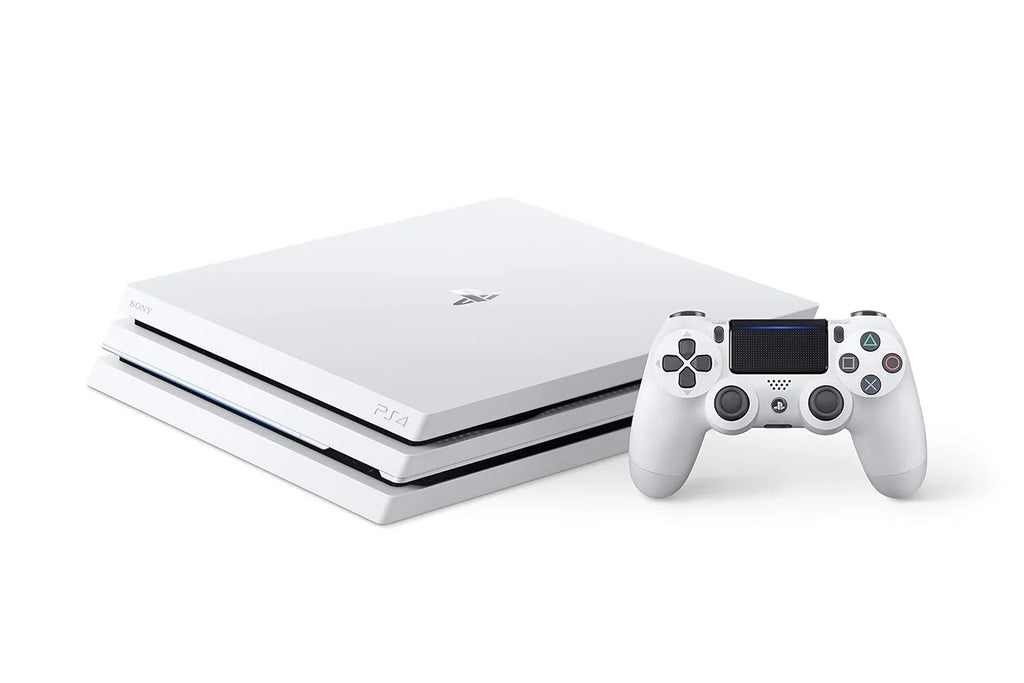 PlayStation 4 Pro 1TB Gaming Console Glacier White Headset With BOLT AXTION Cleaning Kit Bundle Like New