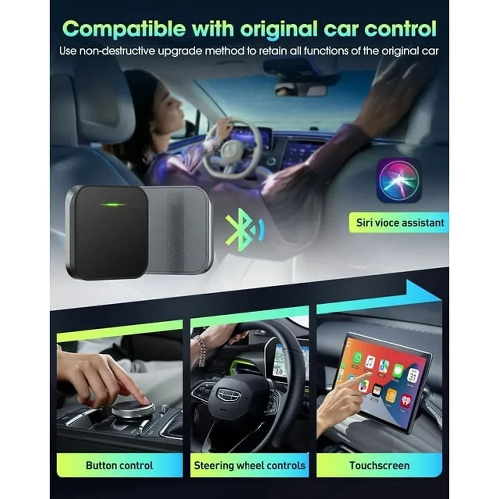 For iOS Car Auto Navigation Player Wireless Carplay Adapter Box Dongle, Black