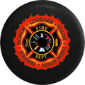 2018 2019 Wrangler JL Backup Camera Fire Department Courage Honor Valor Service Red Line Spare Tire Cover for Jeep RV 32 Inch