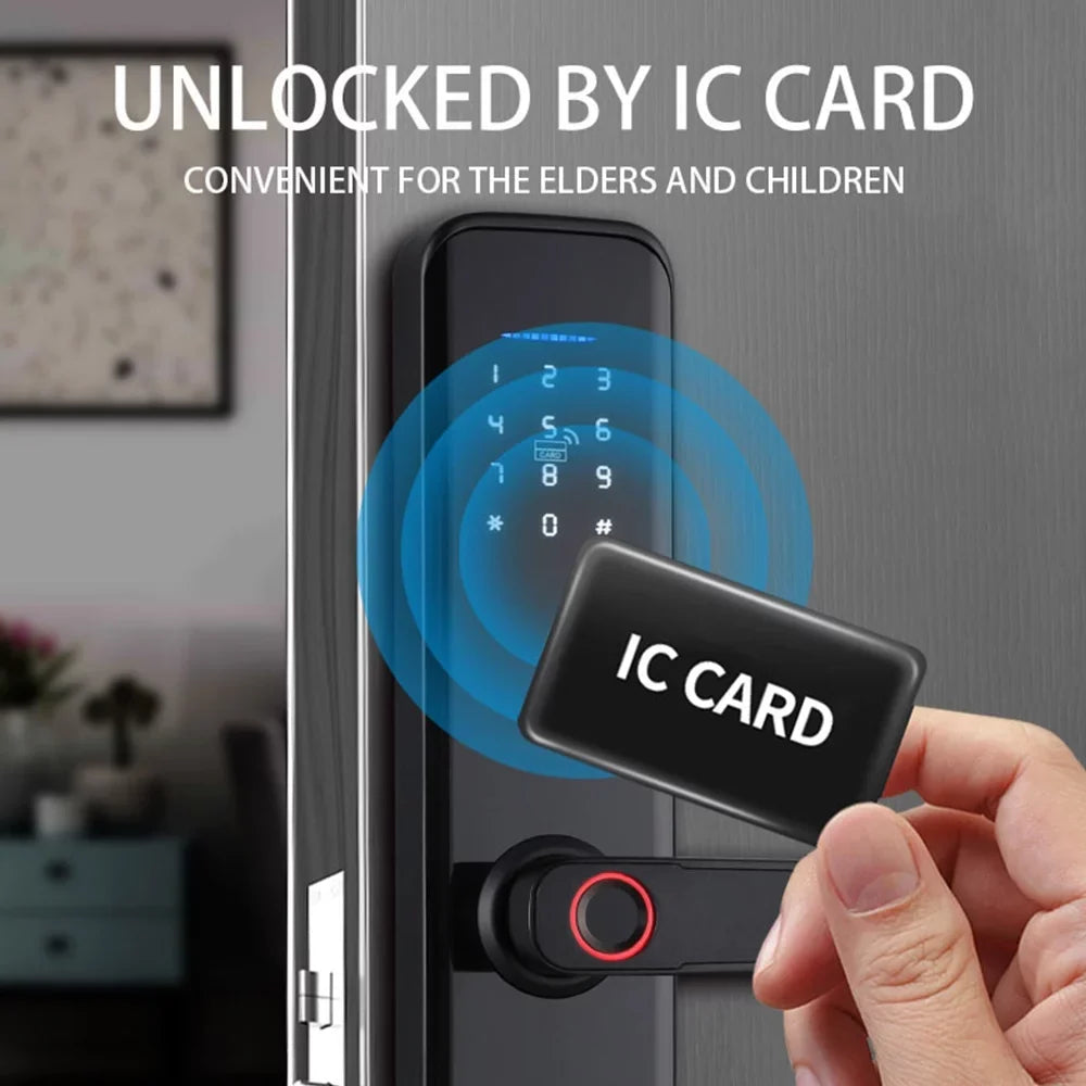 Dcenta WAFU Smart Lock Fingerprint Door Lock with Handle Deadbolt Key Attributes Compatible with APP