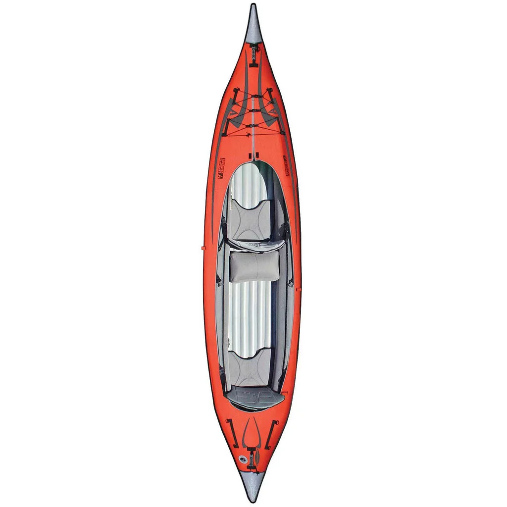 Advanced Elements AdvancedFrame® - Recreational Inflatable Kayak with Pump - Convertible Solo or Tandem Kayak - 15 ft - Red