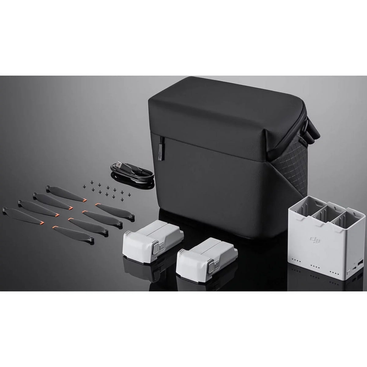 DJI Mini 3 Pro Fly More Kit Plus CP.MA.00000496.01 with 2 DJI Mini 3 Series Processor Flight Battery Plus, Charging Hub, Shoulder Bag Bundle with 128GB Card+ Deco Gear Drone Landing Pad+FPV Headset