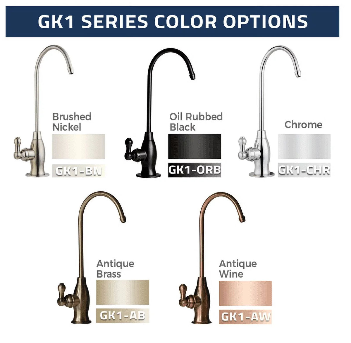 iSpring GK1-BN Heavy Duty Reverse Osmosis, High Spout Kitchen Bar Sink Drinking Liquid Contemporary RO Faucet, Brushed Nickel