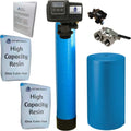 AFWFilters 2 cubic Foot 64k Whole Home Fluid Softener with High Capacity Resin, 1" Stainless Steel FNPT Connection, and Blue Tanks