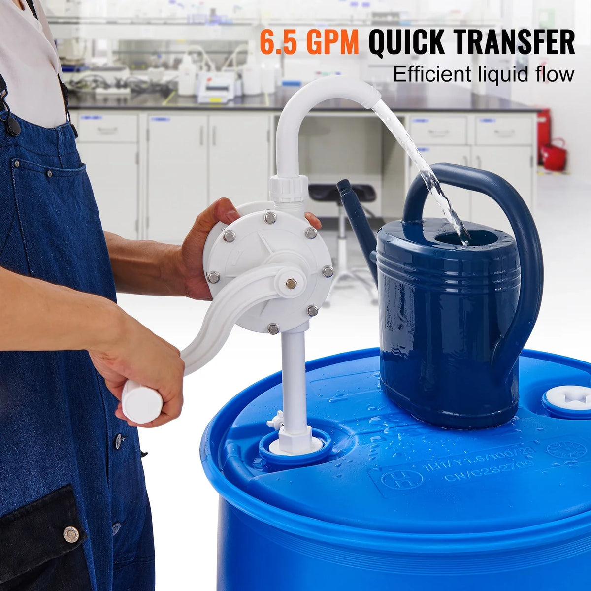 BENTISM Drum Rotary Barrel Pump Hand Crank Liquid Transfer Pump 5-55 Gallon Drums