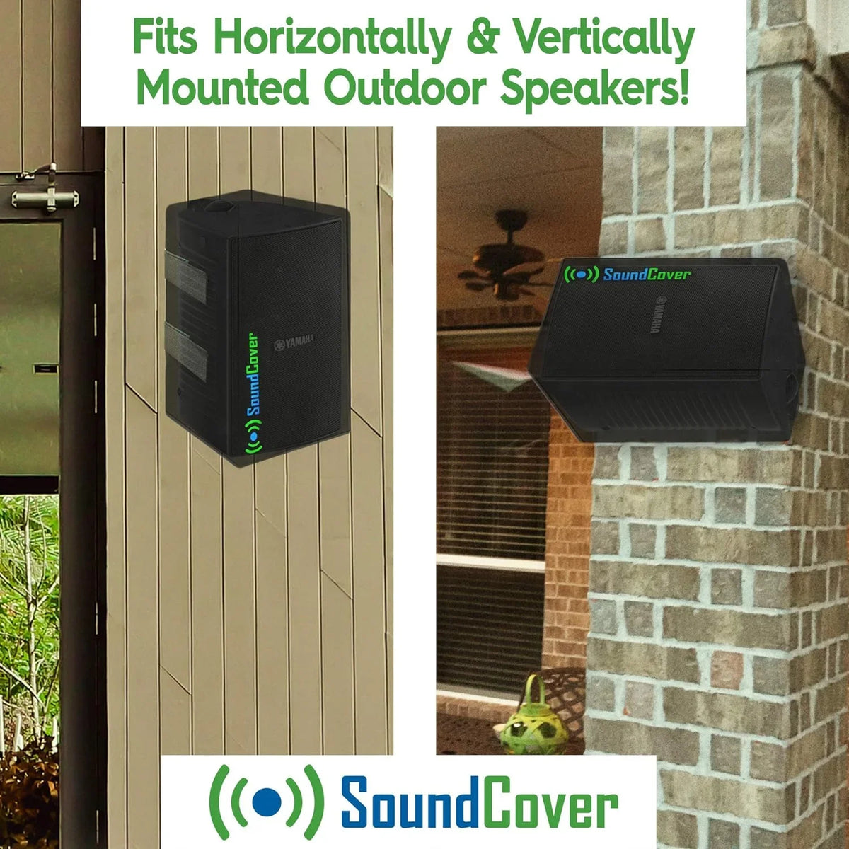 Outdoor Speaker Covers: Black, Medium Size (H 13.6" x W 7.9" x D 8.9"), Compatible with Yamaha AW294, Definitive Technology AW 5500, Polk Audio Atrium 6, Yamaha AW350, and 251
