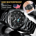 Fluid Men's Watch Relojes De Hombre Stainless Steel Quartz Classic Luminous