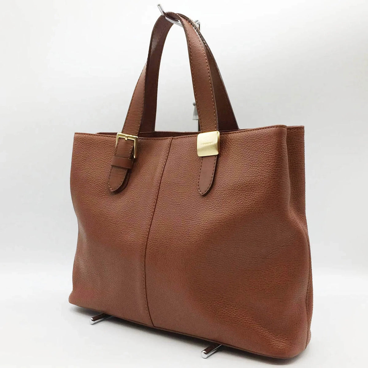 Pre-Owned BURBERRY Burberry Tote Bag Handbag Brown Leather Nova Check Ladies Men's Fashion (Good)