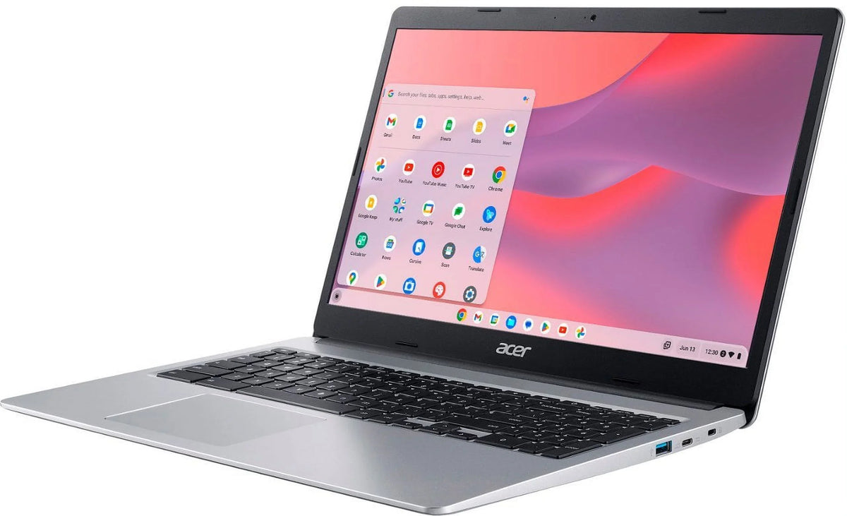 Chromebook 315 Mobile pc 15.6" HD Display, Celeron N4020, 4GB LPDDR4, 64GB eMMC, Long Battery Life, Wi-Fi 5, Bluetooth, Chrome OS, Silver with Sleeve + Tigology Accessories