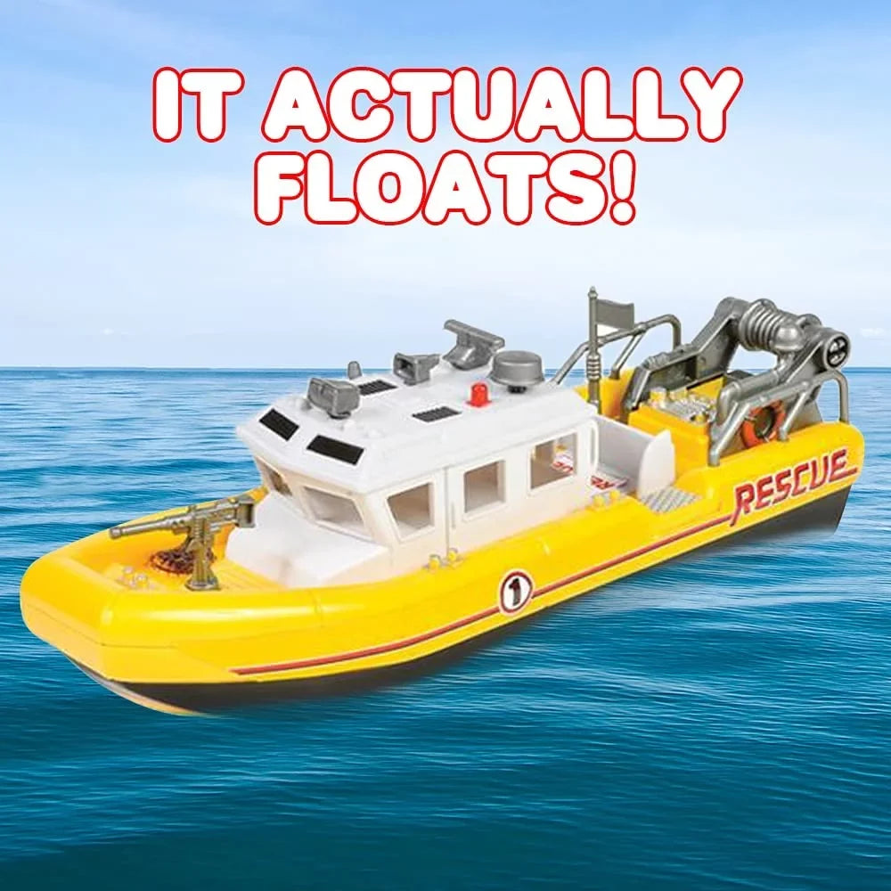 ArtCreativity Aquatic Rescue Vessel, Battery-Operated Toy Ship for Kids, Floats in Fluid Floating Bathtub and Pool Toy for Boys and Girls, Great Birthday Gift for Children