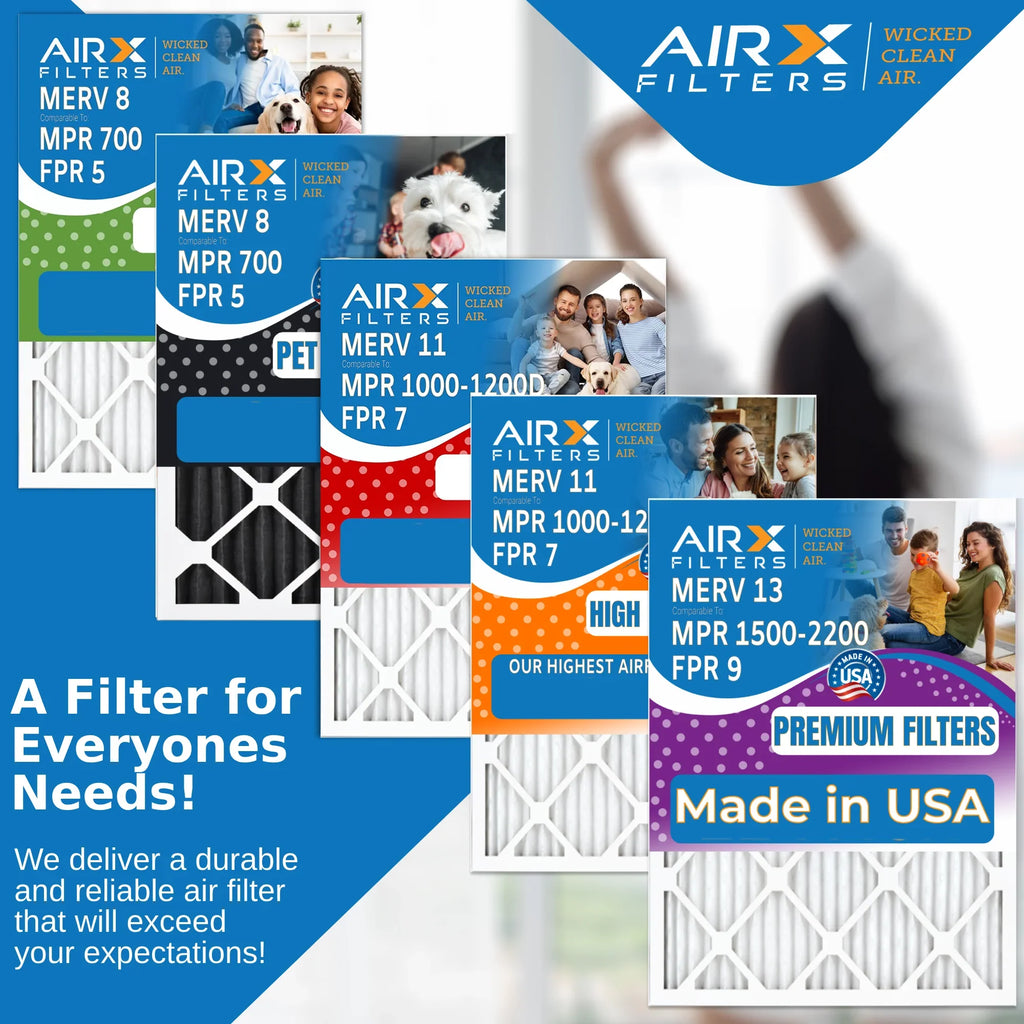 16x25x5 Air Filter MERV 8 Comparable to MPR 700 & FPR 5 Compatible with Skuttle #000-0448-001 DB-25-16 Premium USA Made 16x25x5 Furnace Filter 2 Pack by AIRX FILTERS WICKED CLEAN AIR.