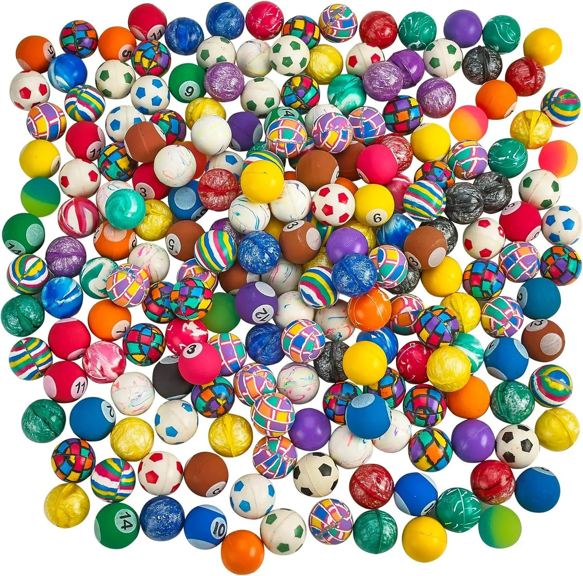 Bedwina 1” Bouncy Balls for Kids Colorful Small Balls Bulk Pack for Parties, 250-Pack