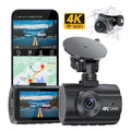 4K Dash Cam WiFi GPS,4K+1080P Front and Rear, Car Dash Camera, Dashcam with 2" LCD Monitor 170° Wide Angle, WDR, Night Vision,Parking Mode, G-Sensor,Black