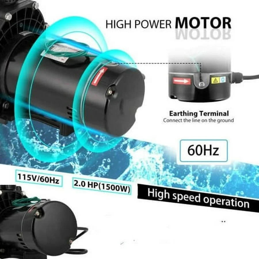 2.0HP Swimming Pool Pump Motor w/Strainer Filter In/Above Ground 7080GPH