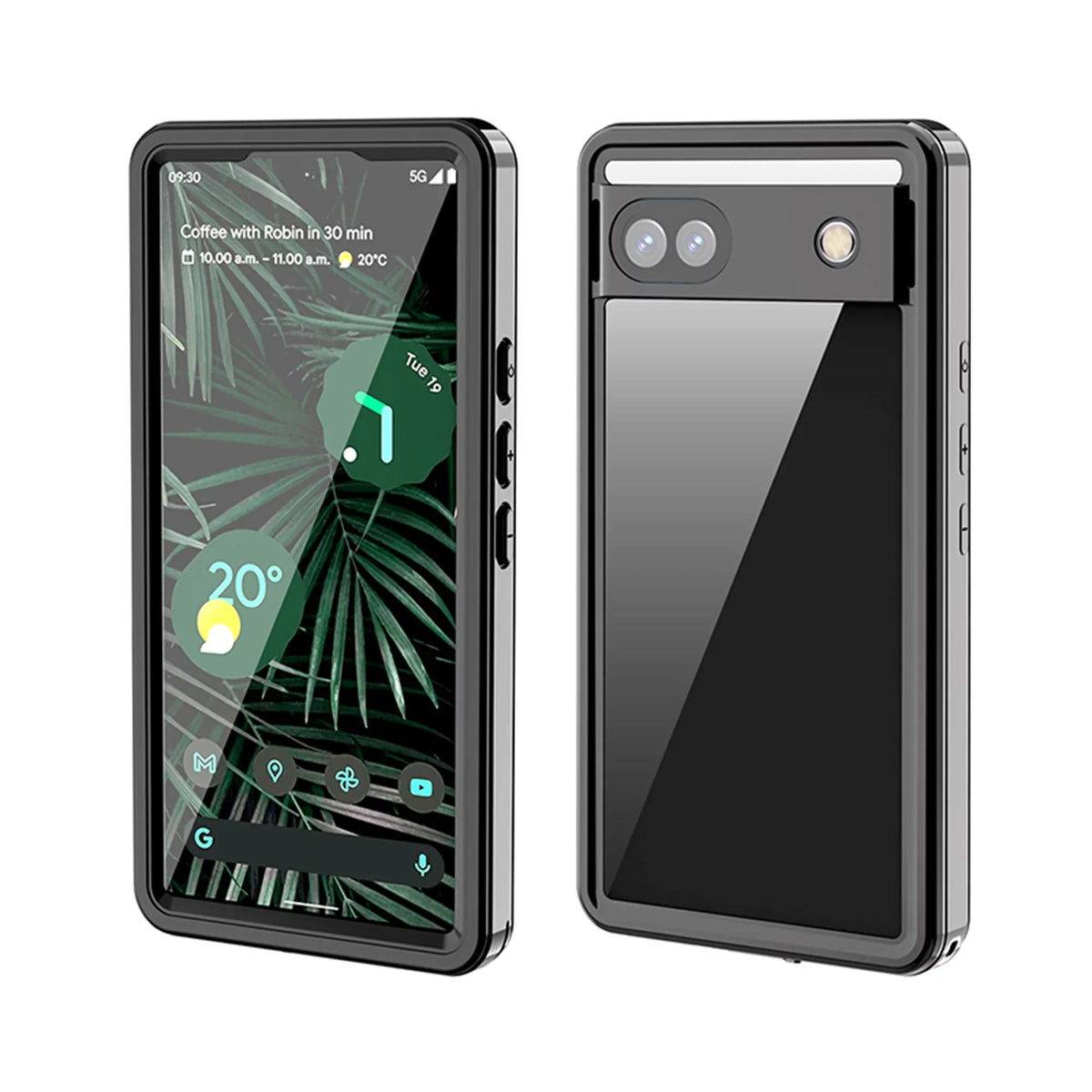 Fluid Case for Google Pixel 6A, Built-in Monitor Protector Full Body Protection Rugged Case Liquid Dustproof Drop Protection Cover for Google Pixel 6a