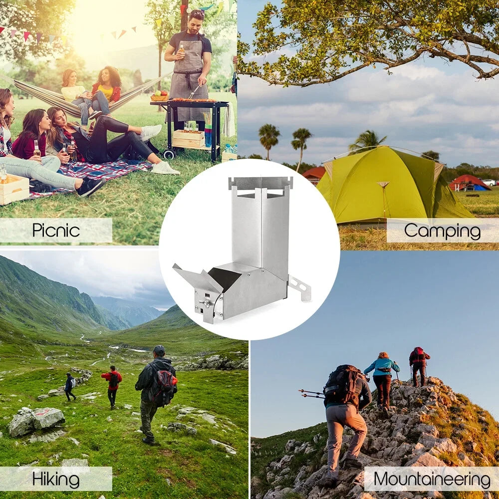 Lixada furnace,Tent Stove Picnic Bbq Wood Stainless Steel Stove Camp TentCollapsible Stainless Steel Stove With Handle Wood HuntersTent Stove Wood Stove Wood Stove Stove