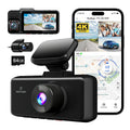 REDTIGER Dash Cam 3 Channel, DashCam Front and Rear with 5G WiFi GPS, Dash Camera Three Way with 3 inch IPS Monitor Free 64GB Card, Triple Car Camera with IR Night Vision, Vehicle