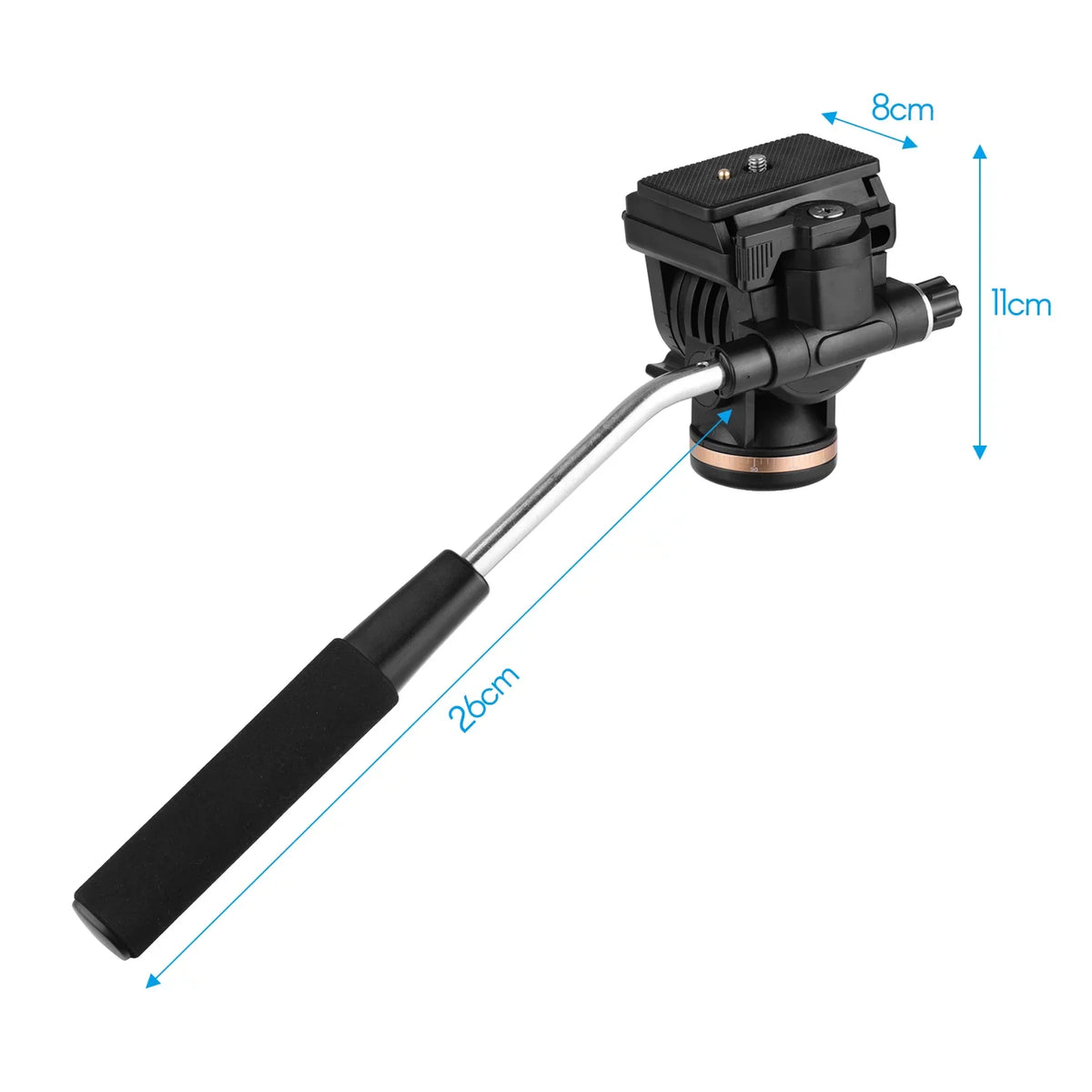 Docooler Professional Camera Video Fluid Drag Pan Head Damping Tripod Head 6kg Load Capacity with Handle 1 4 Inch Quick Release Plates Compatible with DSLR Cameras Camcorders