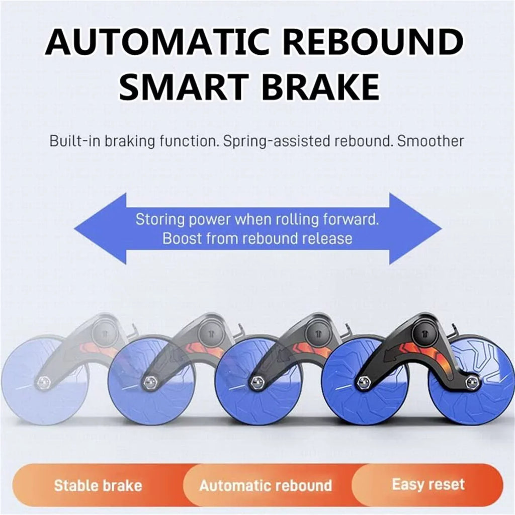 AB Roller Wheel with Knee Mat for Abdominal Exercise, Core Workout Equipment with Automatic Rebound Assistance and Resistance Springs with Ergonomic Handle