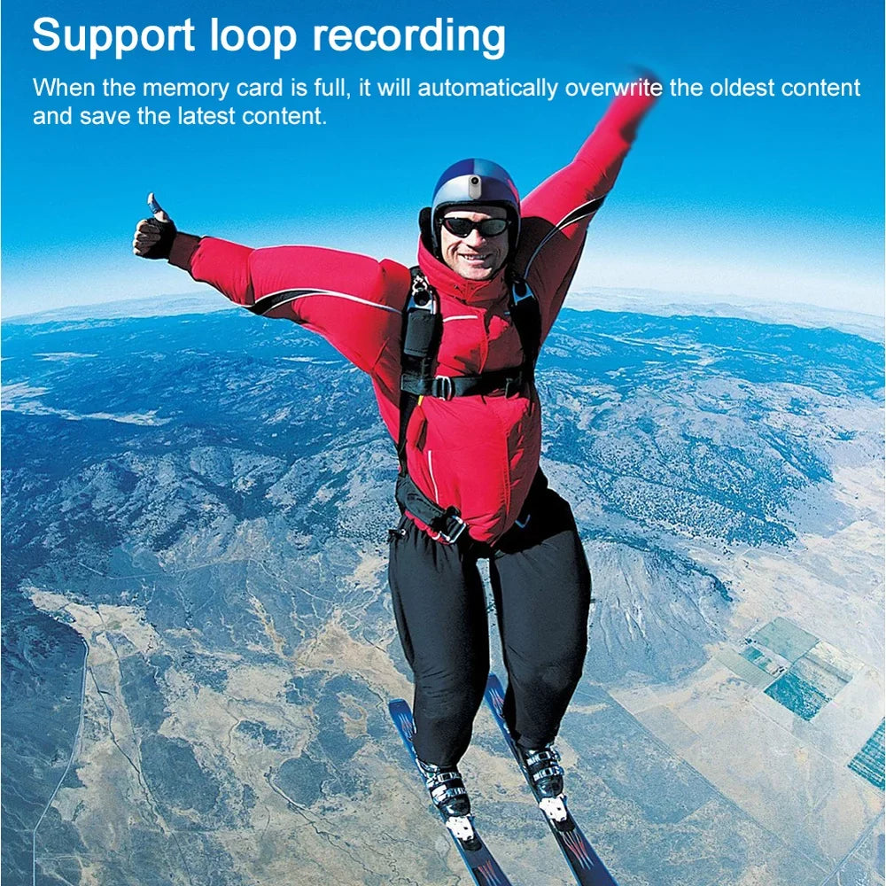 GoolRCwmdj1080P Sport Portable Action High Clear Recorder Liquid with Monitor Support PhotoVideoPlayback Loop Recording for Mountaineering Skiing Cycling Skydiving Activities