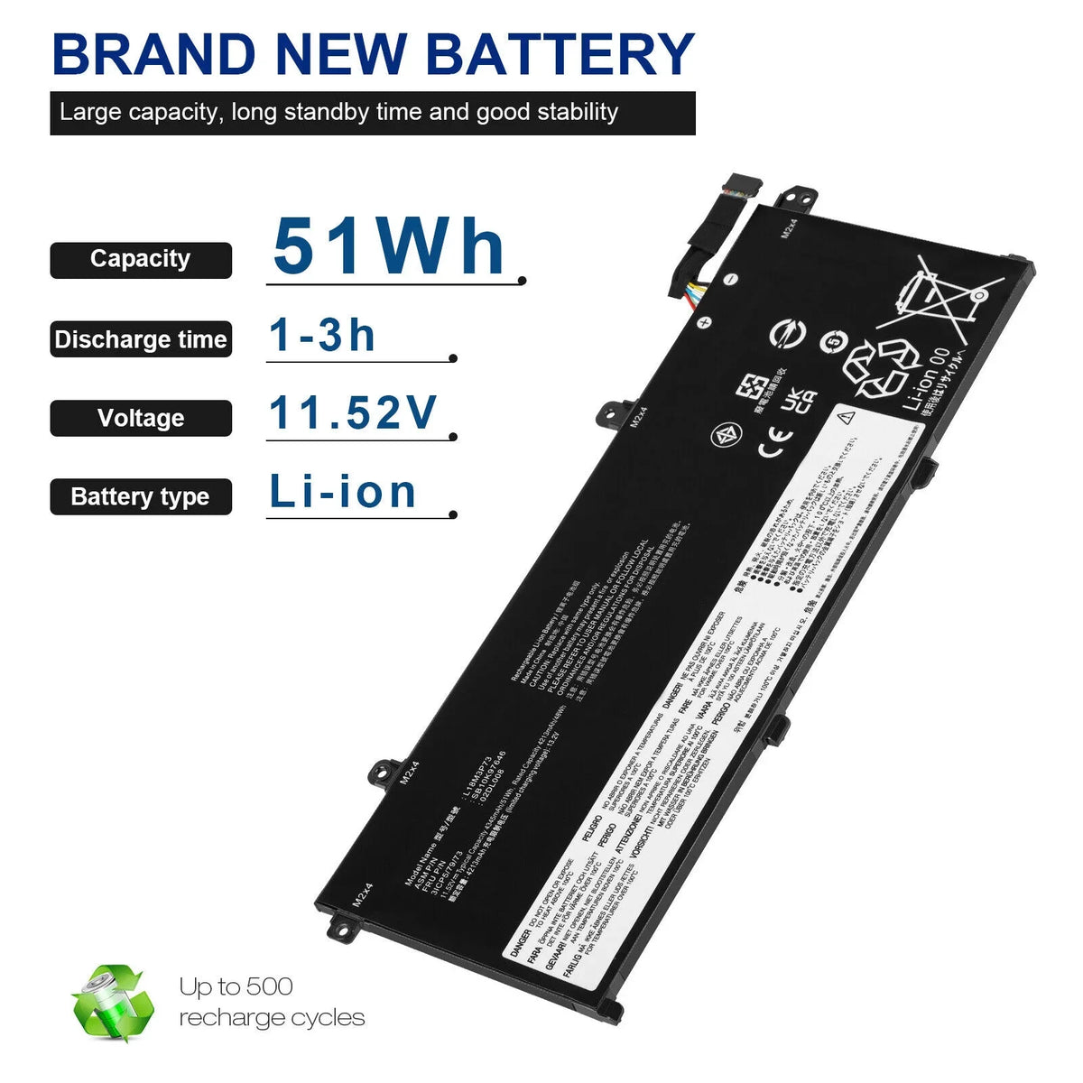For Battery ThinkPad P43s T490 T495 T14 L18M3P73 L18M3P74 02DL007