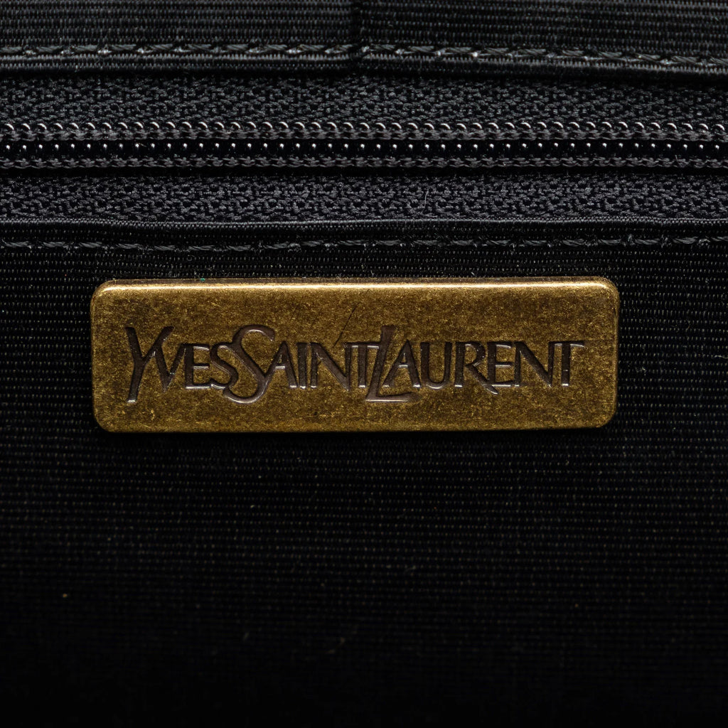 Pre-Owned Authenticated Yves Saint Laurent Handbag Calf Leather Black Top HandleBag Unisex (Good)