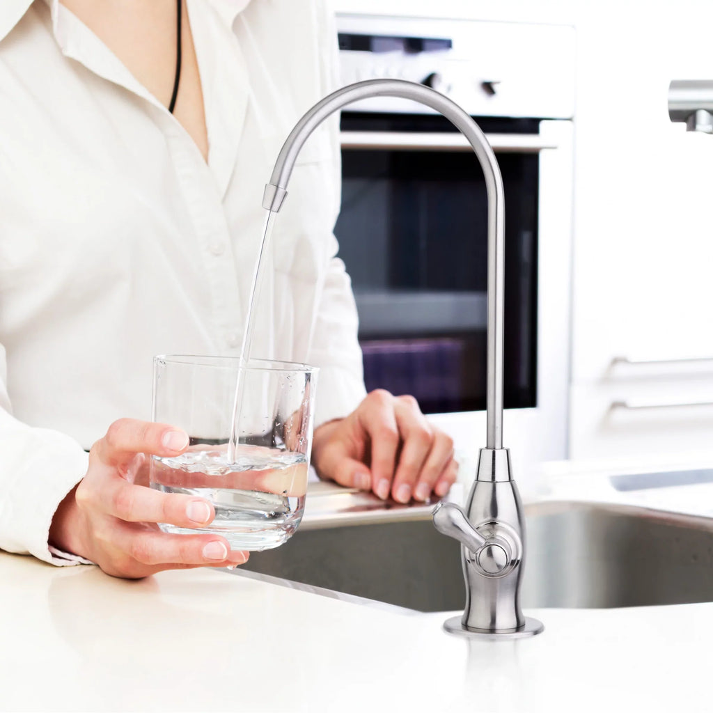 iSpring GK1-BN Heavy Duty Reverse Osmosis, High Spout Kitchen Bar Sink Drinking Liquid Contemporary RO Faucet, Brushed Nickel