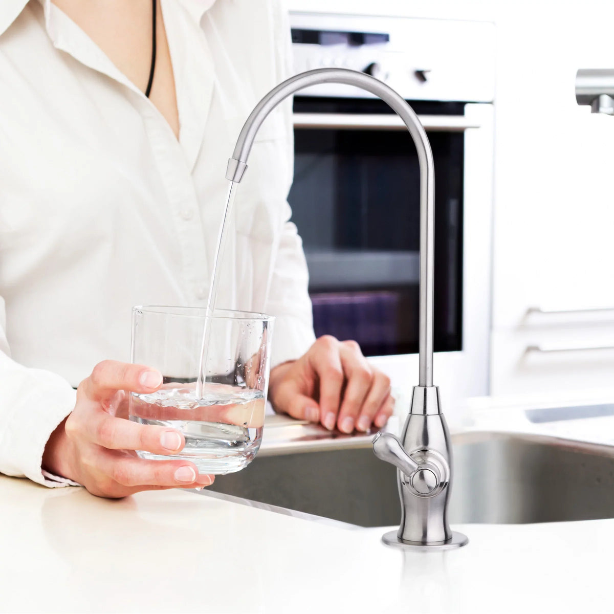 iSpring GK1-BN Heavy Duty Reverse Osmosis, High Spout Kitchen Bar Sink Drinking Liquid Contemporary RO Faucet, Brushed Nickel