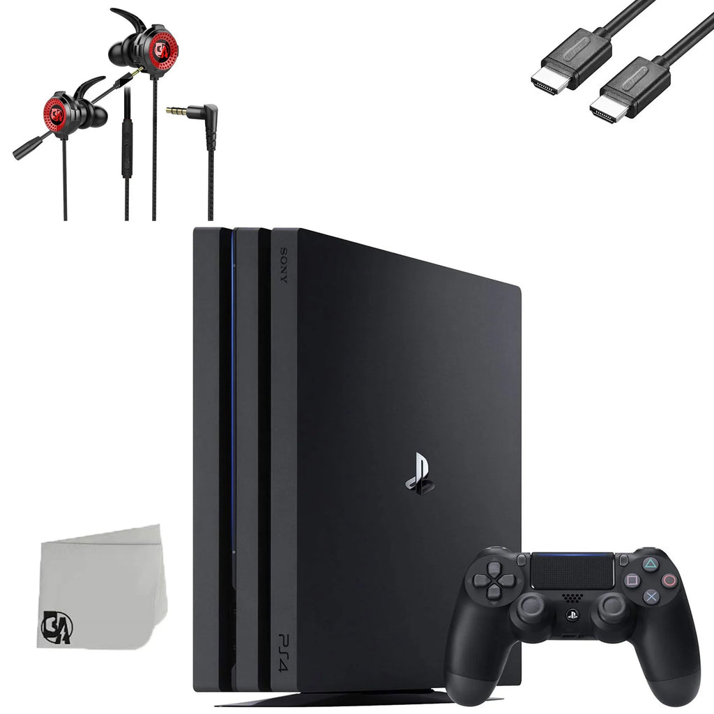 PlayStation 4 Pro 1TB Black Gaming Console + G11-A Earbuds With Microphone BOLT AXTION Bundle Like New