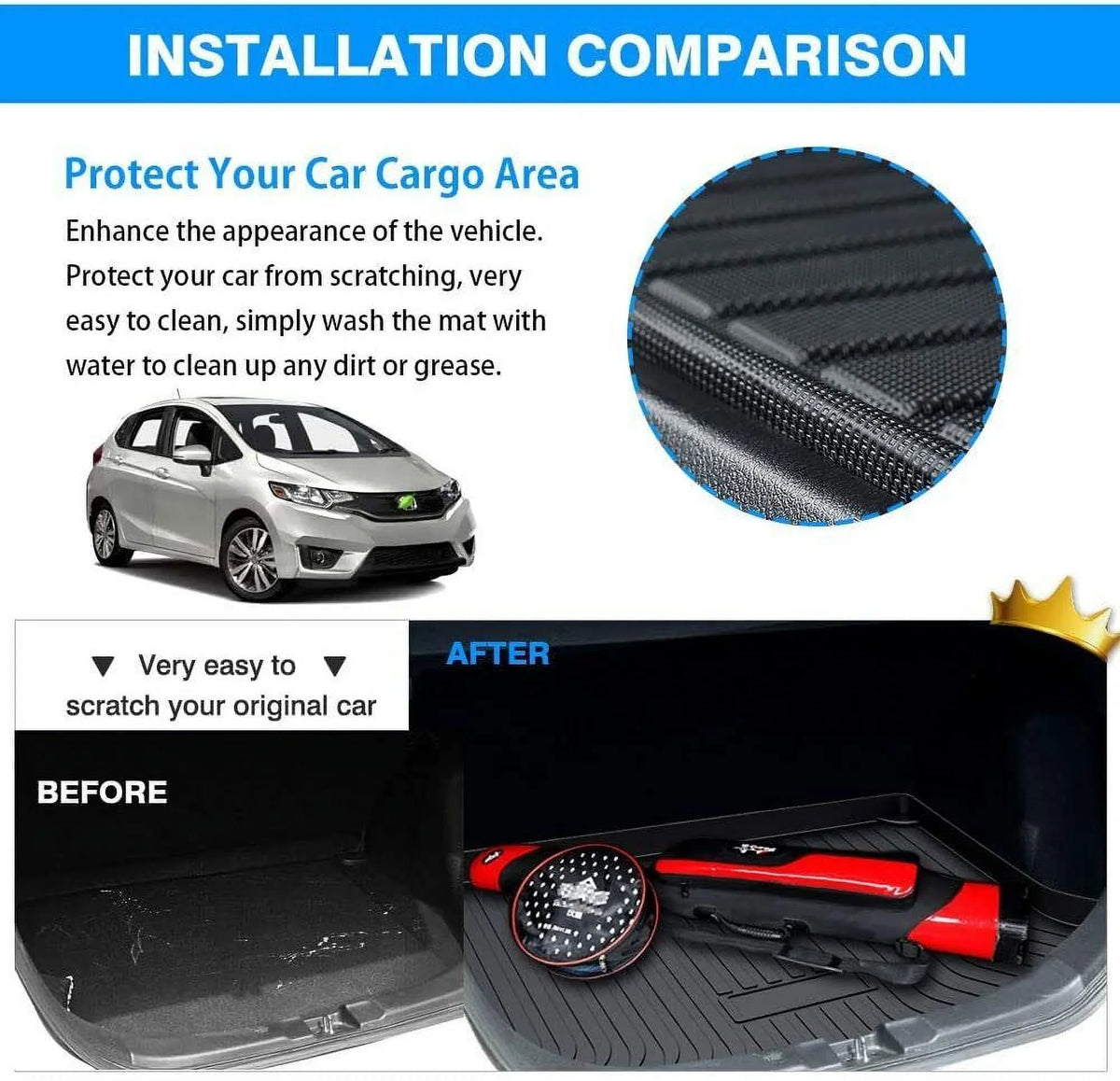 TPO Custom Trunk Liner Cargo Mats for Ford Explorer 2011-2019 Liquid Non 7-seats Models
