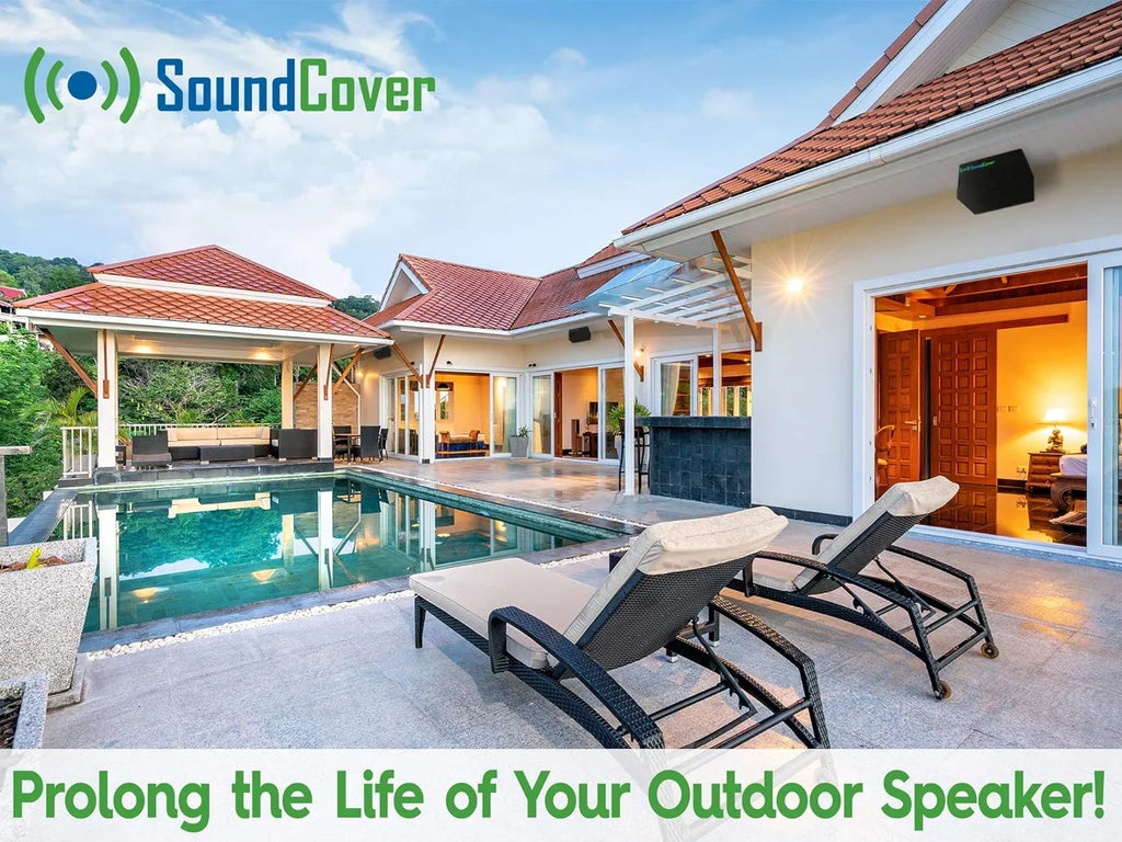Outdoor Speaker Covers: Black, Medium Size (H 13.6" x W 7.9" x D 8.9"), Compatible with Yamaha AW294, Definitive Technology AW 5500, Polk Audio Atrium 6, Yamaha AW350, and 251