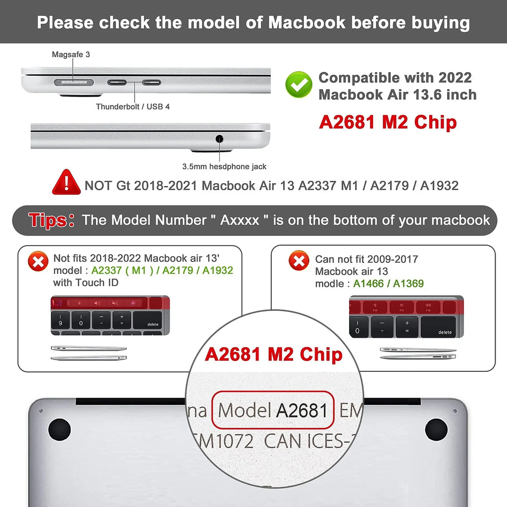 Techprotectus Hard-Shell Mobile pc Sleeve with Keyboard Cover Crystal Clear (TP-CYC-K-MA13M2)