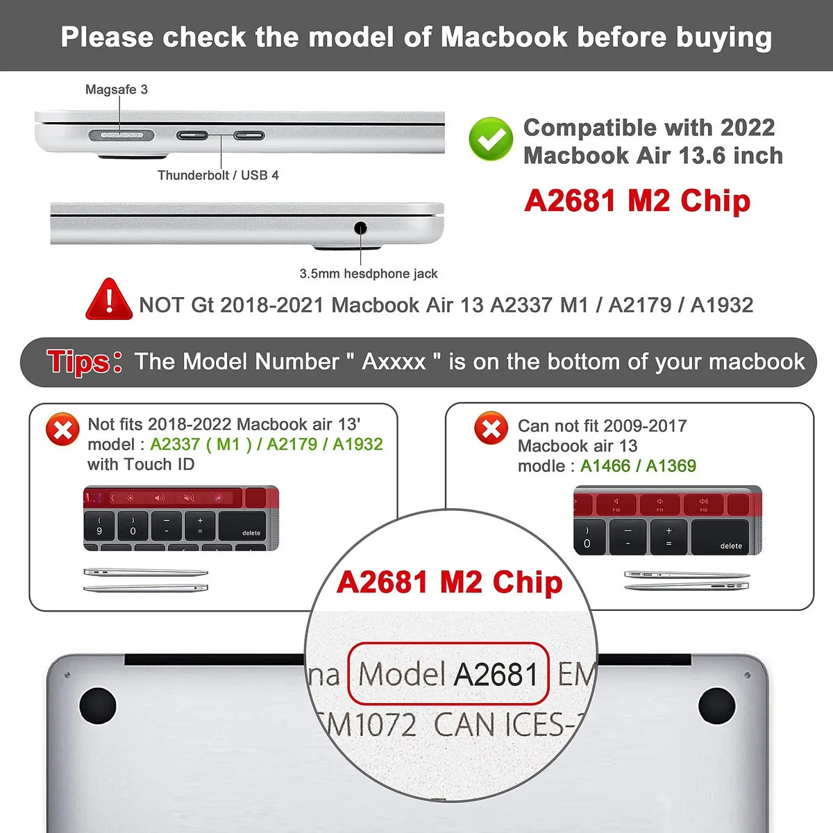 Techprotectus Hard-Shell Mobile pc Sleeve with Keyboard Cover Crystal Clear (TP-CYC-K-MA13M2)