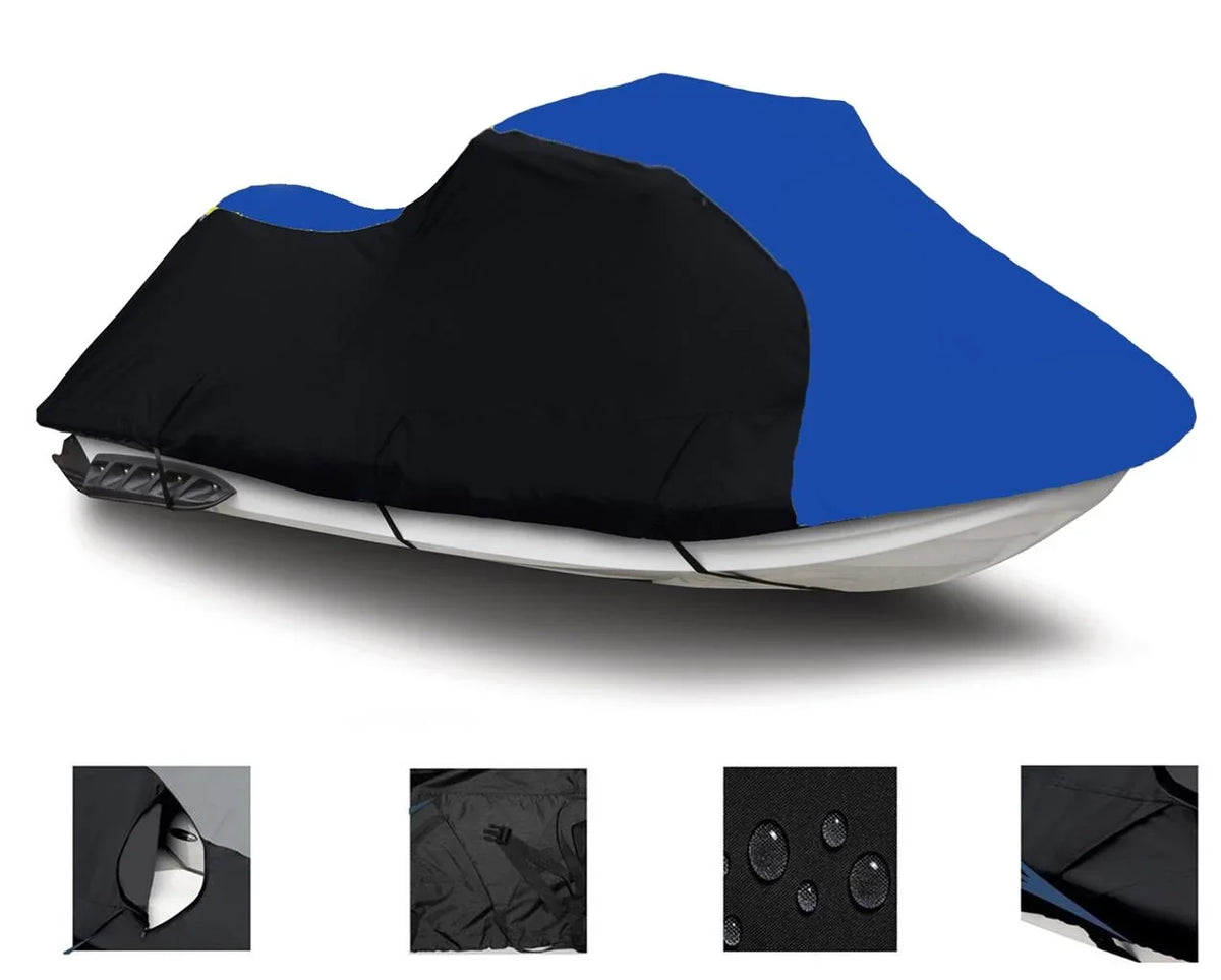 BLACK / BLUE HEAVY-DUTY Cover Compatible for Sea Doo Sea-Doo GTi 2006 2007 2008 2009 Jet Ski Fluid Cover