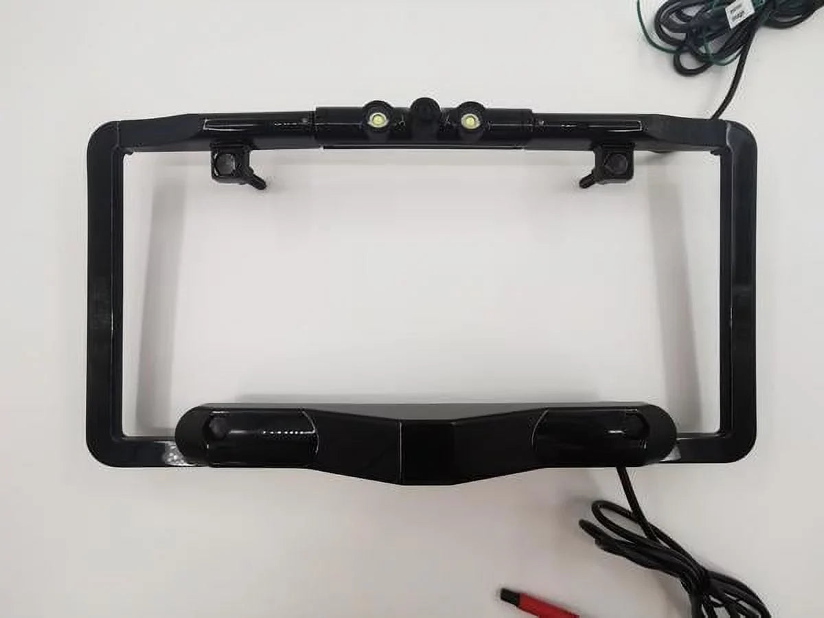 BOYO Vision VTLBSD1 Ultra-Slim Full-Frame License Plate Backup Camera with Built-in Blind Spot Detection and LED Lights, VTLBSD1