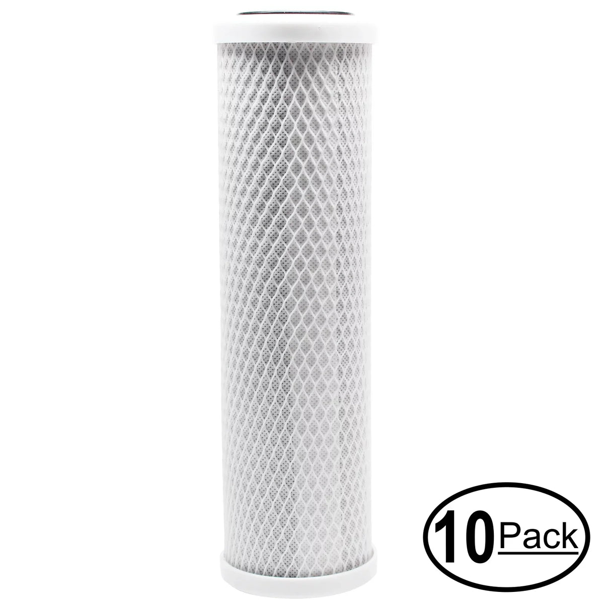 10-Pack Replacement for Crystal Quest CQE-CT-00113 Activated Carbon Block Filter - Universal 10 inch Filter for CRYSTAL QUEST Mega Liquid Filter system - Denali Pure Brand