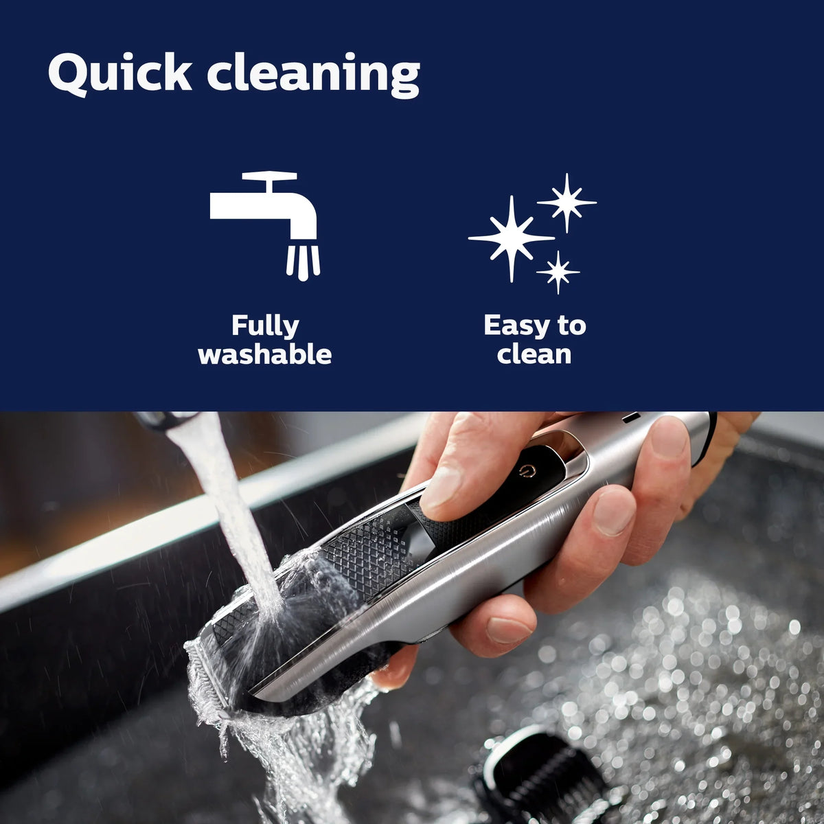 Philips Norelco Beard Trimmer and Hair Clipper Series 5000, Electric, Cordless, One Pass Beard Trimmer and Hair Clipper with Washable Feature For Easy Clean - No Blade Oil Needed - BT5502/40