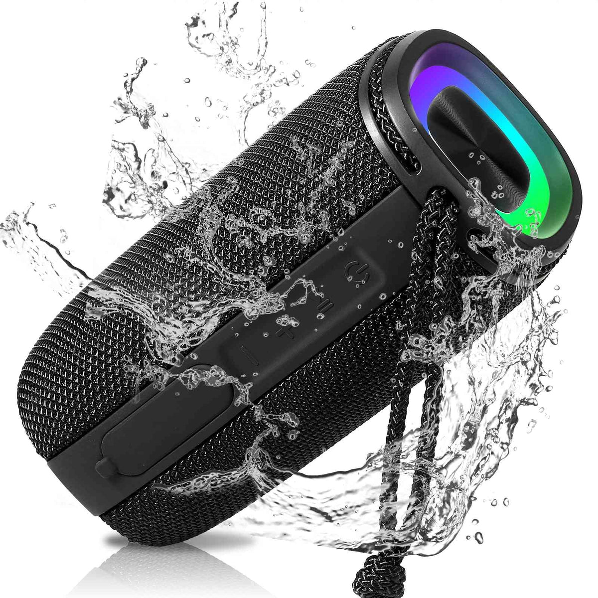 UrbanX X808 Bluetooth Speaker, IPX5 Liquid Speakers 360° HD Surround Sound with Punchy Bass, True Wireless Pairing, BT5.3, Portable Speaker for Nokia 3.1 - Black