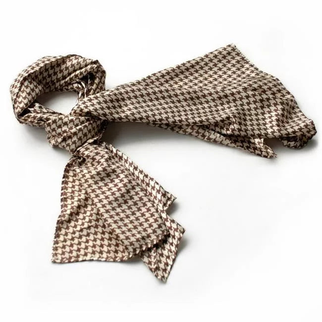 Blancho Nobel Brown Plover Design Super Soft Silk Scarf/Wrap/Shawl - Small