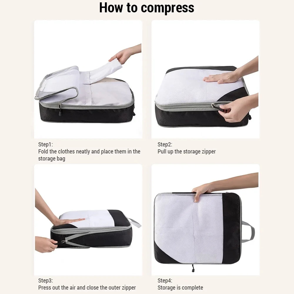 Tomshoo storage bag,1 Set Huiop Carry On Suitcase Compressible Carry On Set Compressible Mewmewcat