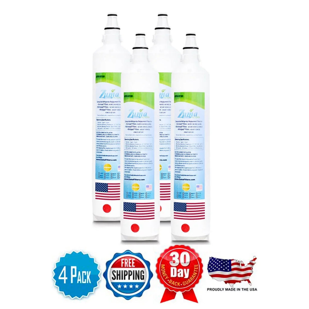 ZUMA Brand , Fluid Filters , Model # ZWFZ1-RF750 , Compatible with Subzero® IT30RIDRH - 4 Pack - Made in U.S.A.