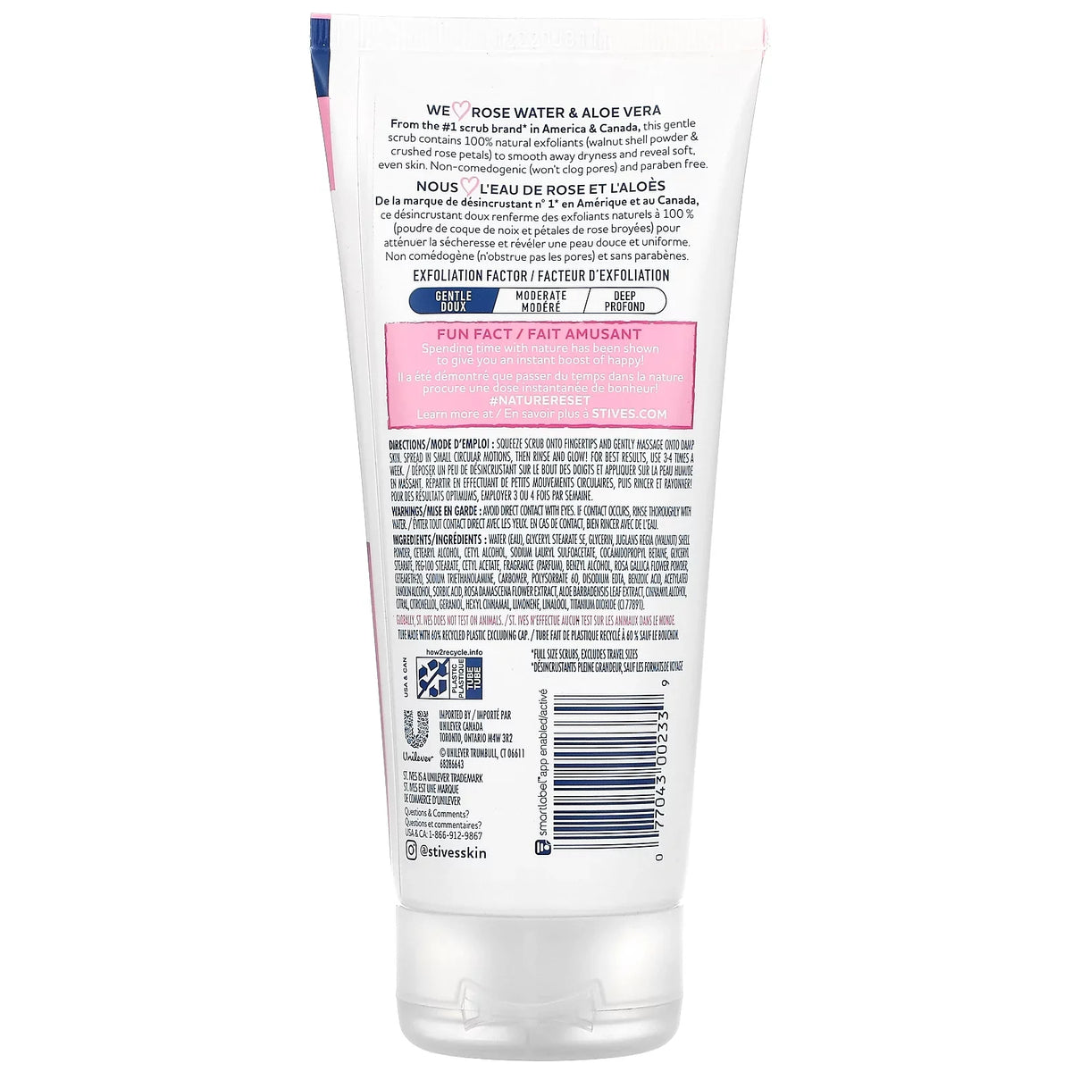 St. Ives, Gentle Smoothing Scrub, Rose Liquid & Aloe Vera, 6 oz Pack of 2