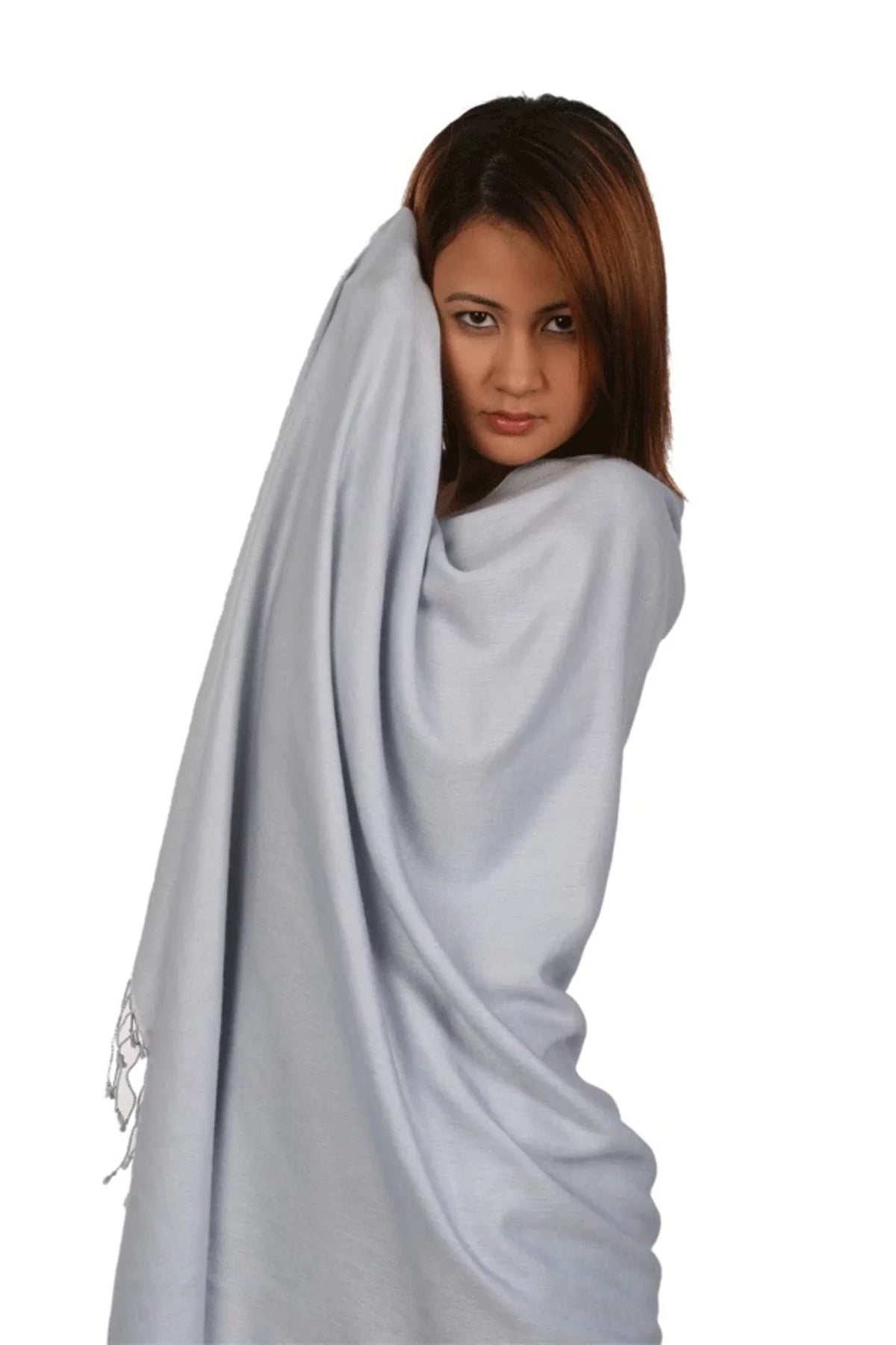 Scarf/Scarves/Shawl/Shawls/Stole/Wrap/Pashmina Scarf/Pashmina Shawl/Cashmere/Cashmere Scarf/Wool/Silk (Silver Grey)