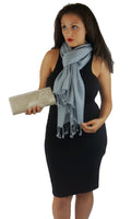 Scarf/Scarves/Shawl/Shawls/Stole/Wrap/Pashmina Scarf/Pashmina Shawl/Cashmere/Cashmere Scarf/Wool/Silk (Silver Grey)