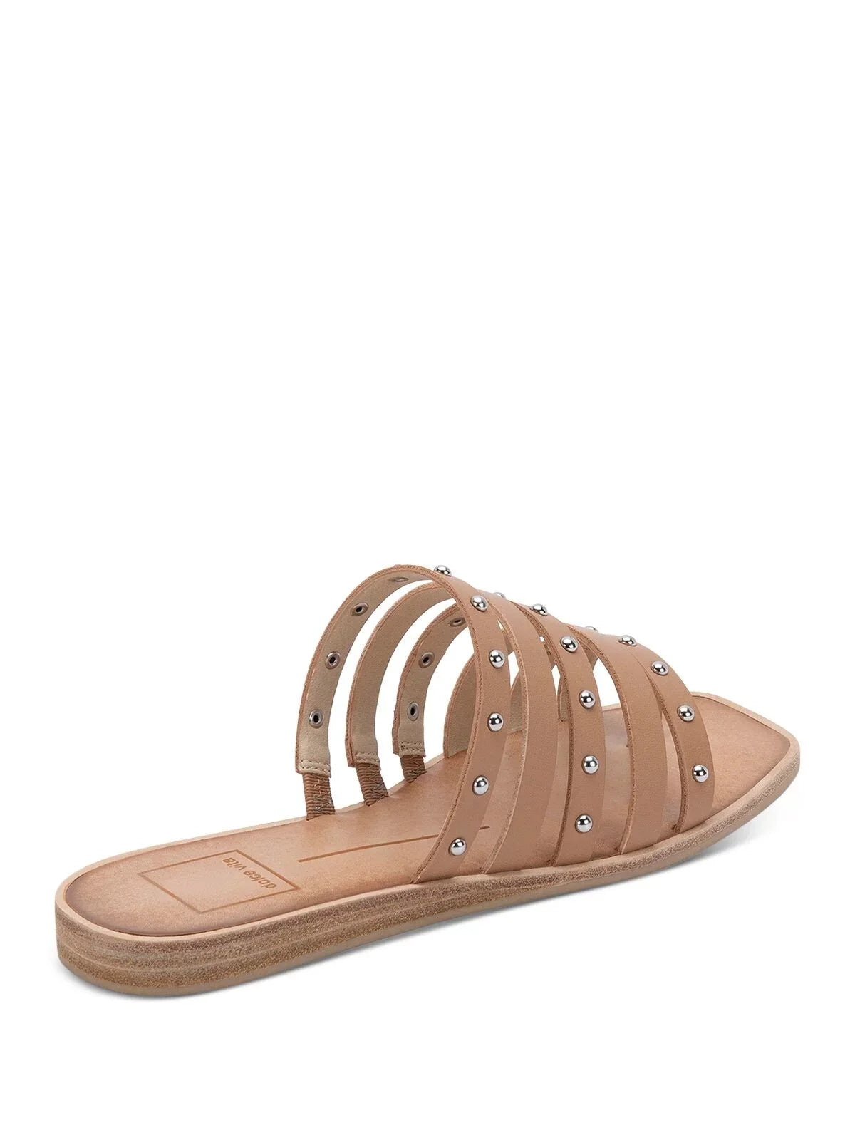 DOLCE VITA Womens Beige Toe-Loop Kaylee Square Toe Block Heel Slip On Slide Sandals Shoes 7 M